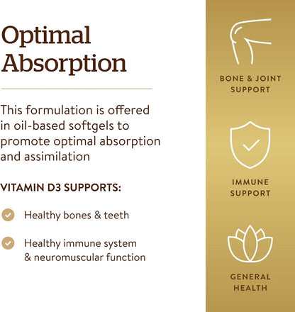 Solgar Vitamina D3 (Colecalciferol) 125 mcg – Sistema inmunitario: Contribuye al funcionamiento normal del sistema – Image 4