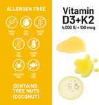 NatureWise Vitamina D3 4000IU + K2 (MK7) 100mcg con Aceite de Coco Virgen Extra Orgánico - 30 Cápsulas Blandas