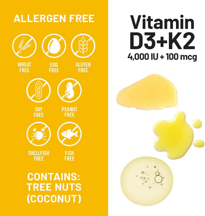 NatureWise Vitamina D3 4000 UI + K2 (MK-7) 100 mcg con Aceite de Coco Virgen Extra Orgánico - 90 Cápsulas Blandas – Image 7