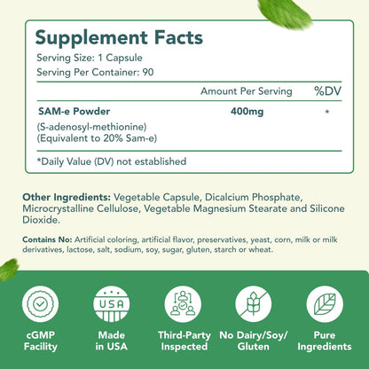 HealthyWayRx SAM-e 400 mg Cápsulas - S-Adenosilmetionina de Fácil Absorción (90 Cápsulas) – Image 8