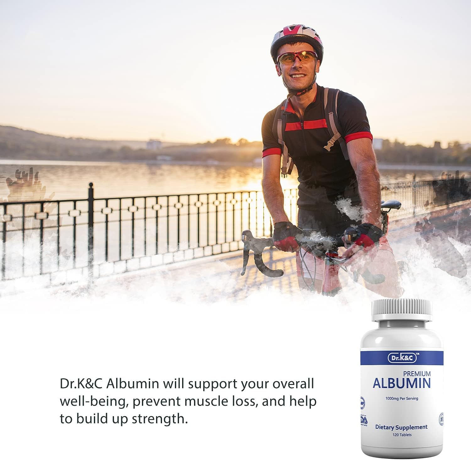 Dr.K&C Premium Albúmina Proteína 1000mg, 120 Comprimidos