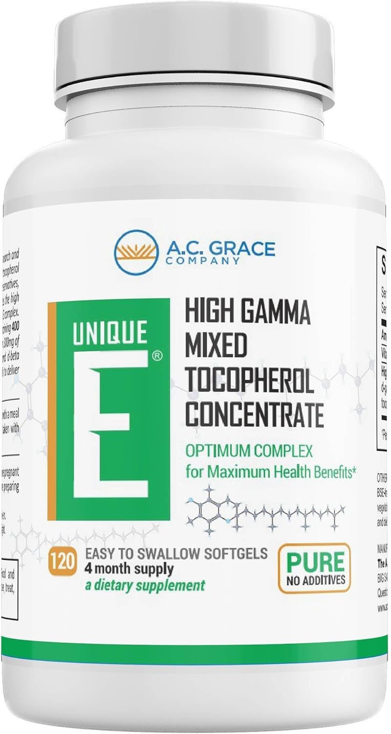 UNIQUE E A.C. Grace Company - Mixed Tocopherols, 120 Softgels - Natural Vitamin E