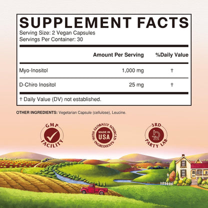Vitalitown Inositol para Mujeres, Myo-Inositol y D-Chiro Inositol, Ratio 40:1, Apoyo Hormonal y Ovárico, Vitamina B8, – Image 7