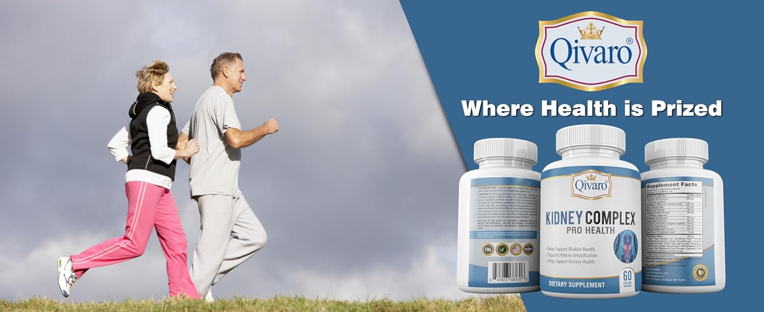 Qivaro Kidney Complex Pro-Health - Suplemento de Apoyo Renal con Arándano Rojo, 60 Cápsulas Vegetales