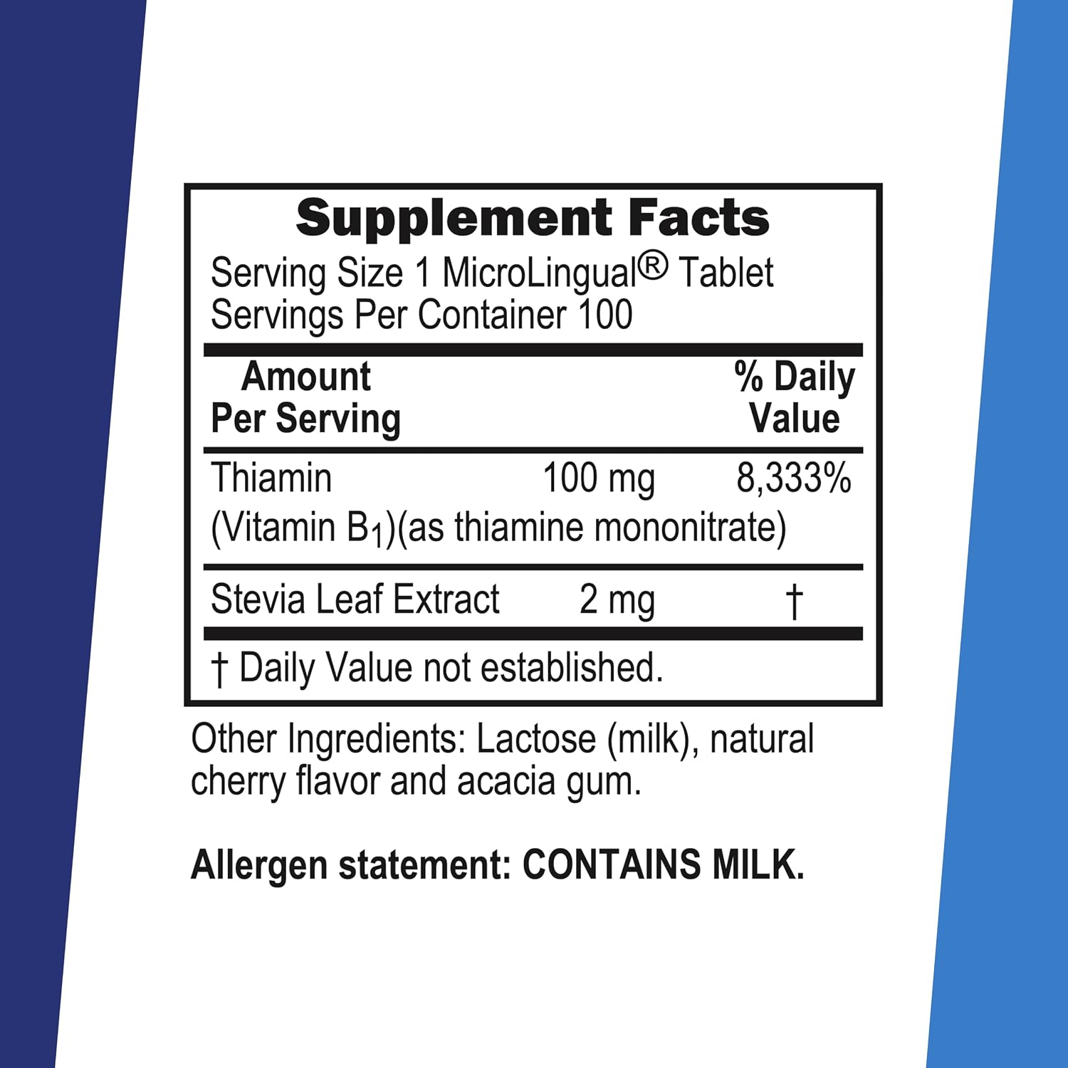 Superior Source B-1 100 mg - Complemento de Vitamina B1 (Tiamina) - 100 Comprimidos Sublinguales