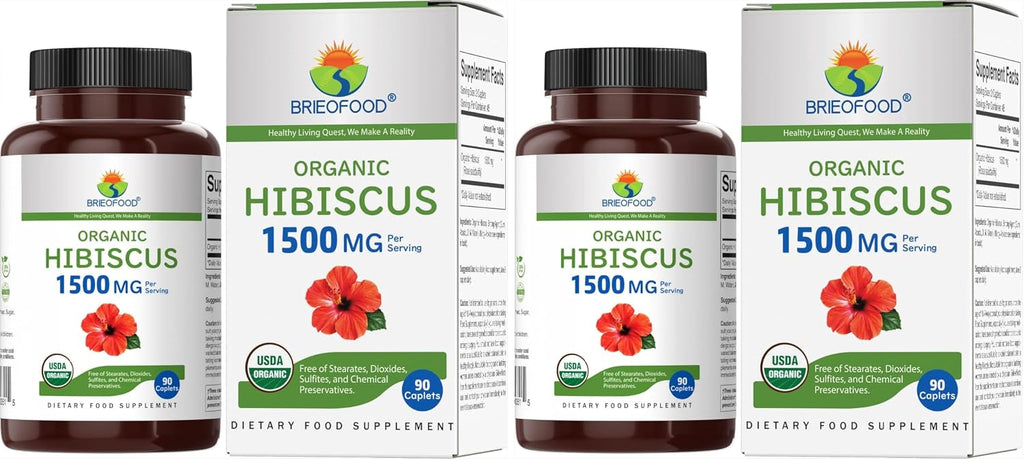 Brieofood Hibisco Orgánico 1500mg, 90 Comprimidos Vegetarianos