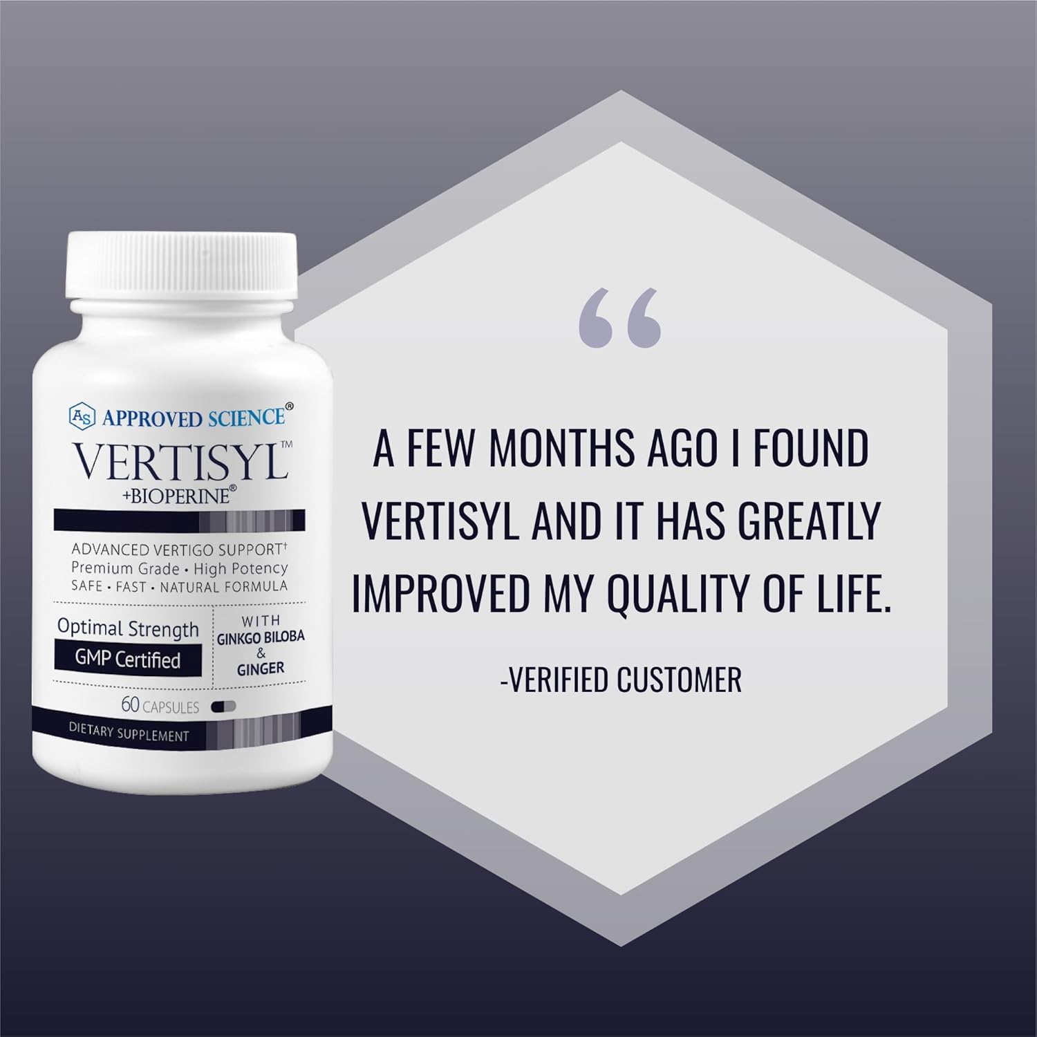 Approved Science VertiSyl - Ginkgo Biloba, Jengibre, Vitamina D3, BioPerine - 60 Cápsulas