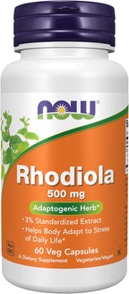 NOW Foods, Rhodiola 500 mg, 60 Cápsulas Vegetales