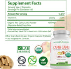 Vitamina C Orgánica de Camu Camu - 1000mg por Ración - 120 Cápsulas