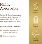 Solgar B-Complex 50 – Complejo B de Vitaminas, 250 Cápsulas Vegetales