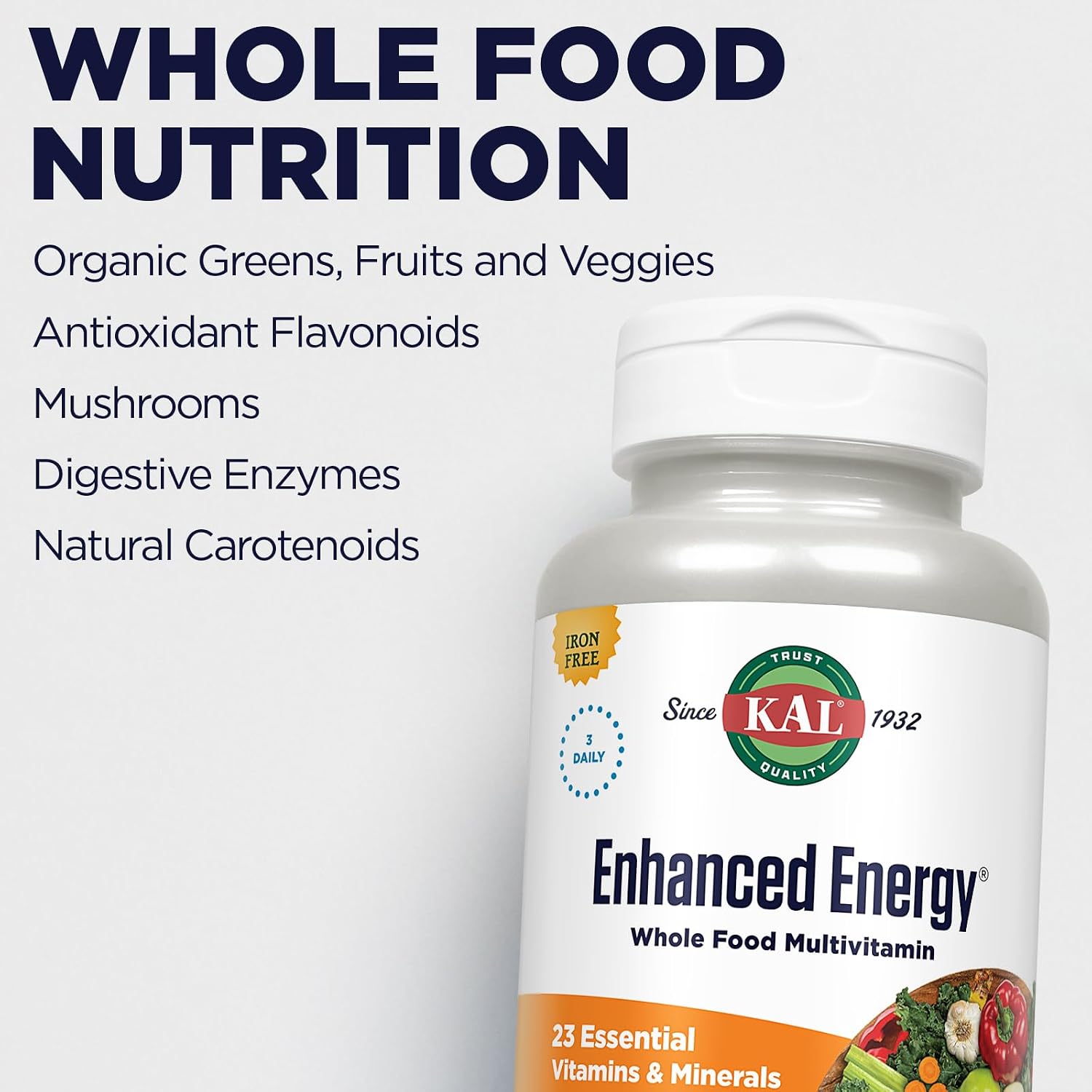 KAL Enhanced Energy Multivitamin - 180 Cápsulas
