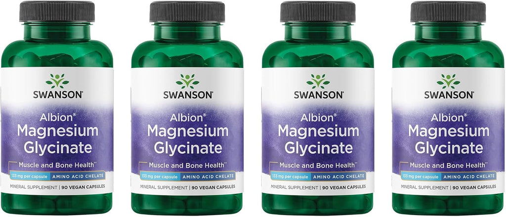 Swanson Albion Magnesium Glycinate - 90 Cápsulas (Pack de 3)