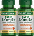 Nature's Bounty Super B Complex con Vitamina C y Ácido Fólico, Apoyo Inmunológico y Energético, 150 Comprimidos - Pack de 2