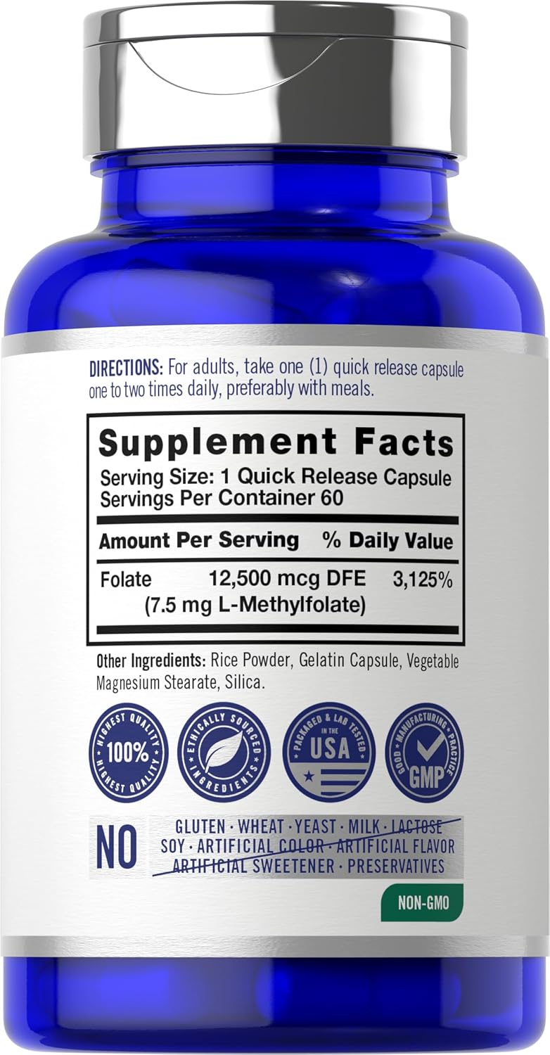 Carlyle L-Metilfolato 7.5 mg, 60 Cápsulas (Opti-Folate Ultra)
