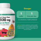 Natural Factors Vitamina C 500 mg - Suplemento para niños - Sabor tropical - 90 comprimidos masticables