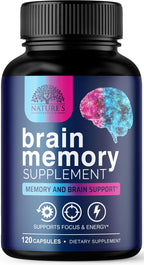 Nature's Strength Suplemento de Memoria y Concentración - Nootrópicos 3X con Bacopa, Fosfatidilserina y DMAE - 120 Cápsulas