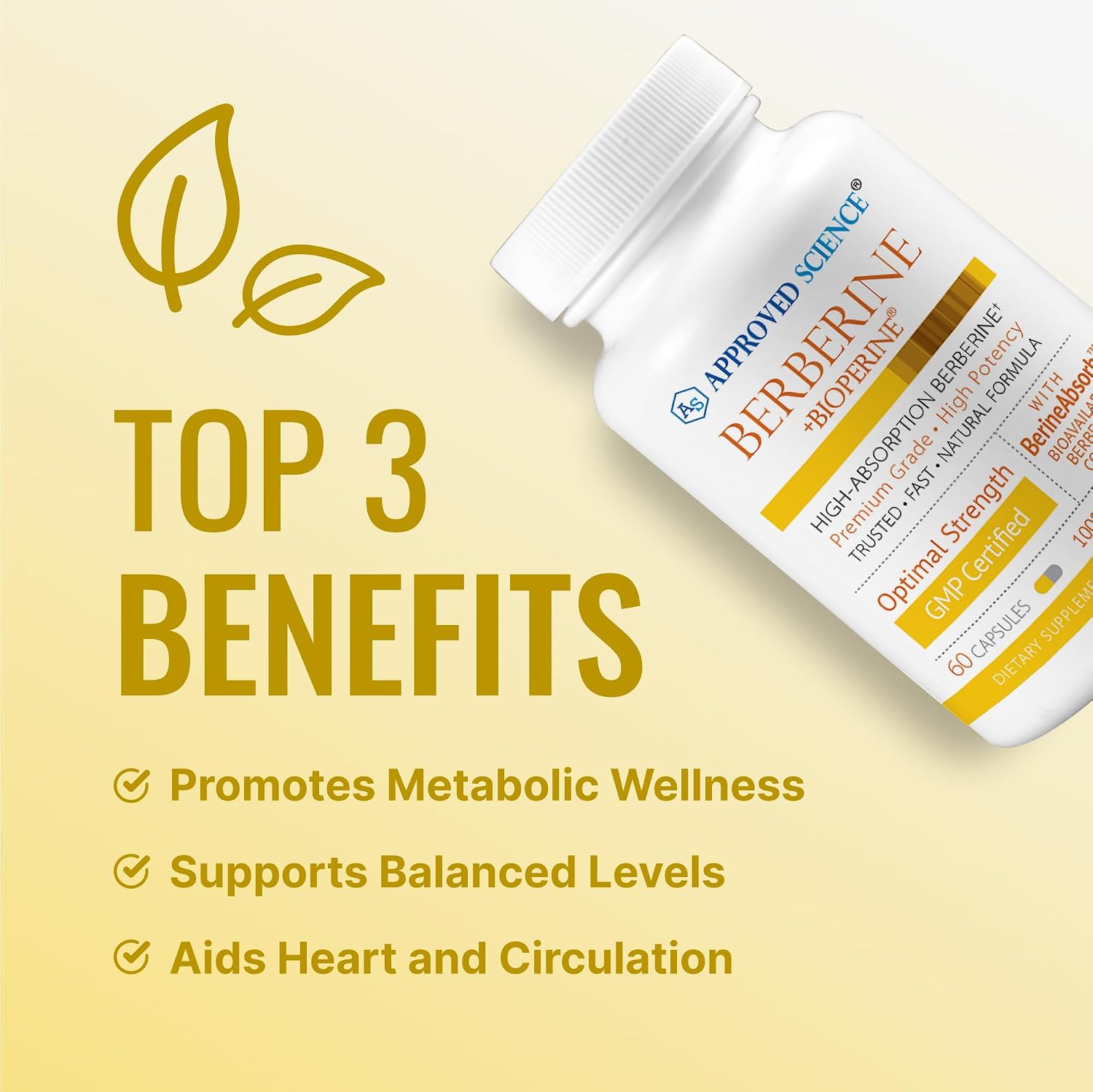 Approved Science Berberina 1000mg - Suplemento de Berberina de Alta Absorción con BioPerina - 60 Cápsulas - 1 Mes de Suministro - Vegano