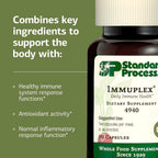 Standard Process Inc. Immuplex - Complemento diario para el apoyo inmunológico con folato, hierro, vitamina C y vitamina A - Suplemento mineral con ingredientes antioxidantes - 90 cápsulas