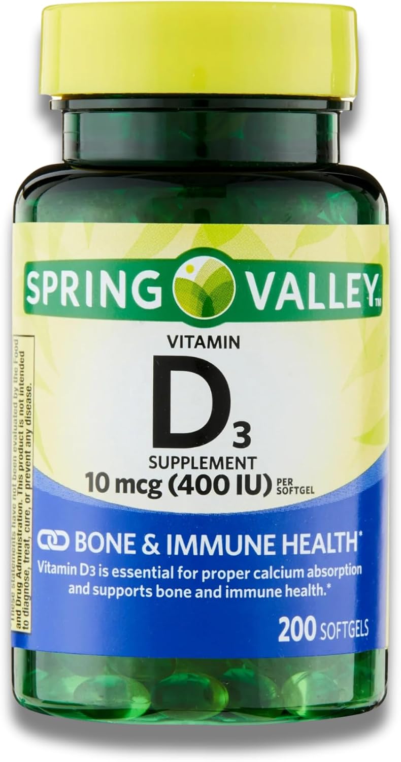 Vitamina D3 10 mcg (400 IU) - 200 Cápsulas Blandas