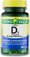 Vitamina D3 10 mcg (400 IU) - 200 Cápsulas Blandas