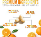 Nature's Peak Vitamina C 1000 mg con Rosa Mosqueta - 120 Comprimidos Masticables Sabor Naranja - Sin Azúcar