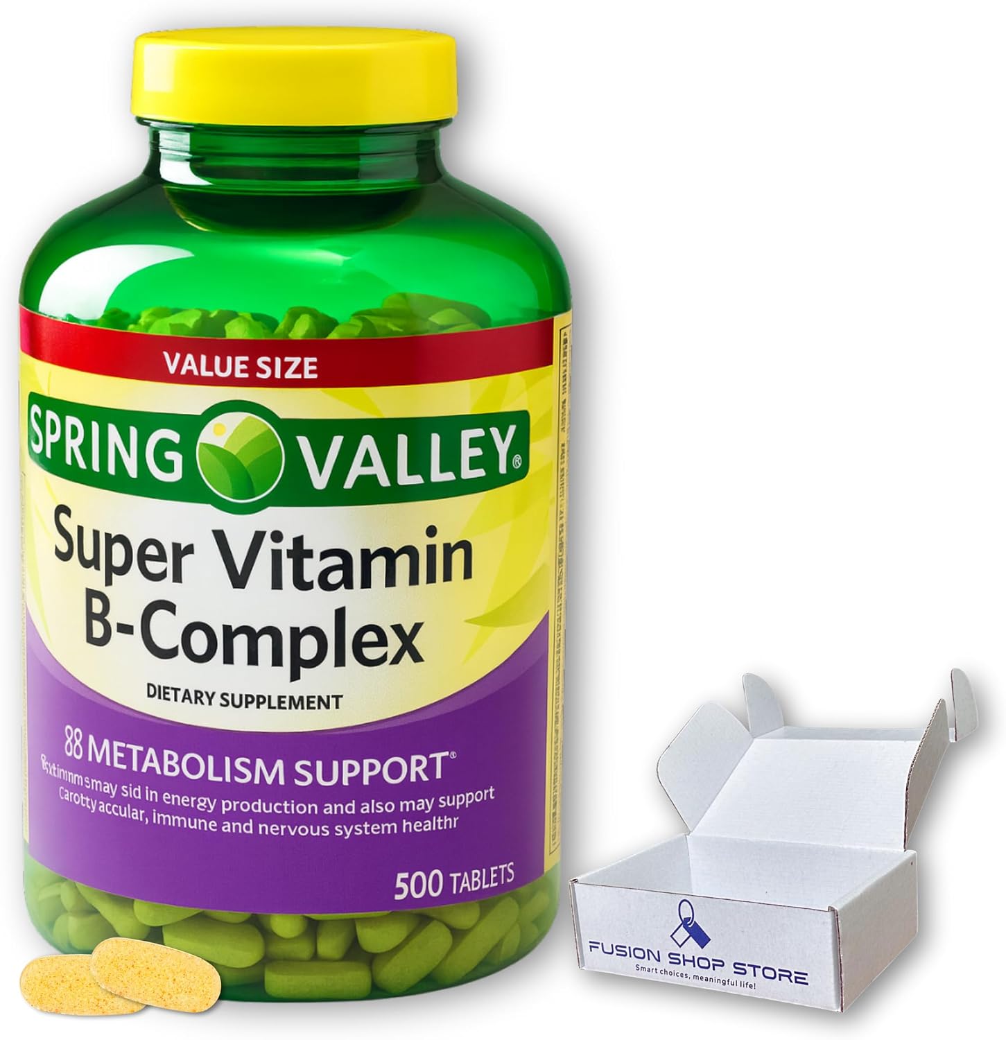Super Vitamin B Complex - 500 Comprimidos - Complejo de Vitaminas B6, B12 y C