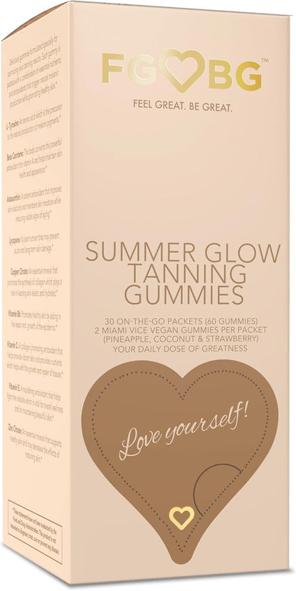 FGBG Summer Glow Tanning Gummies - Sabor – Apoyo al bronceado natural: La combinación de L-Tirosina, betacaroteno – Image 1