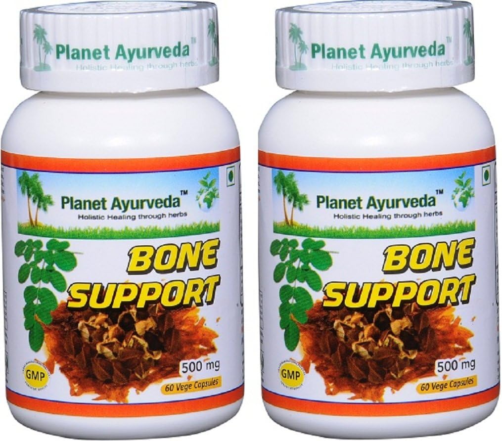 Planet Ayurveda Bone Support, 500mg Cápsulas Vegetales - 2 Frascos