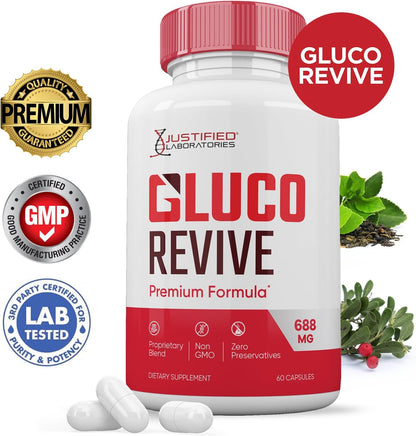 Gluco Revive Pills 688MG - Fórmula Premium – Vitamina B6: Ayuda al metabolismo normal de las proteínas y el – Image 2