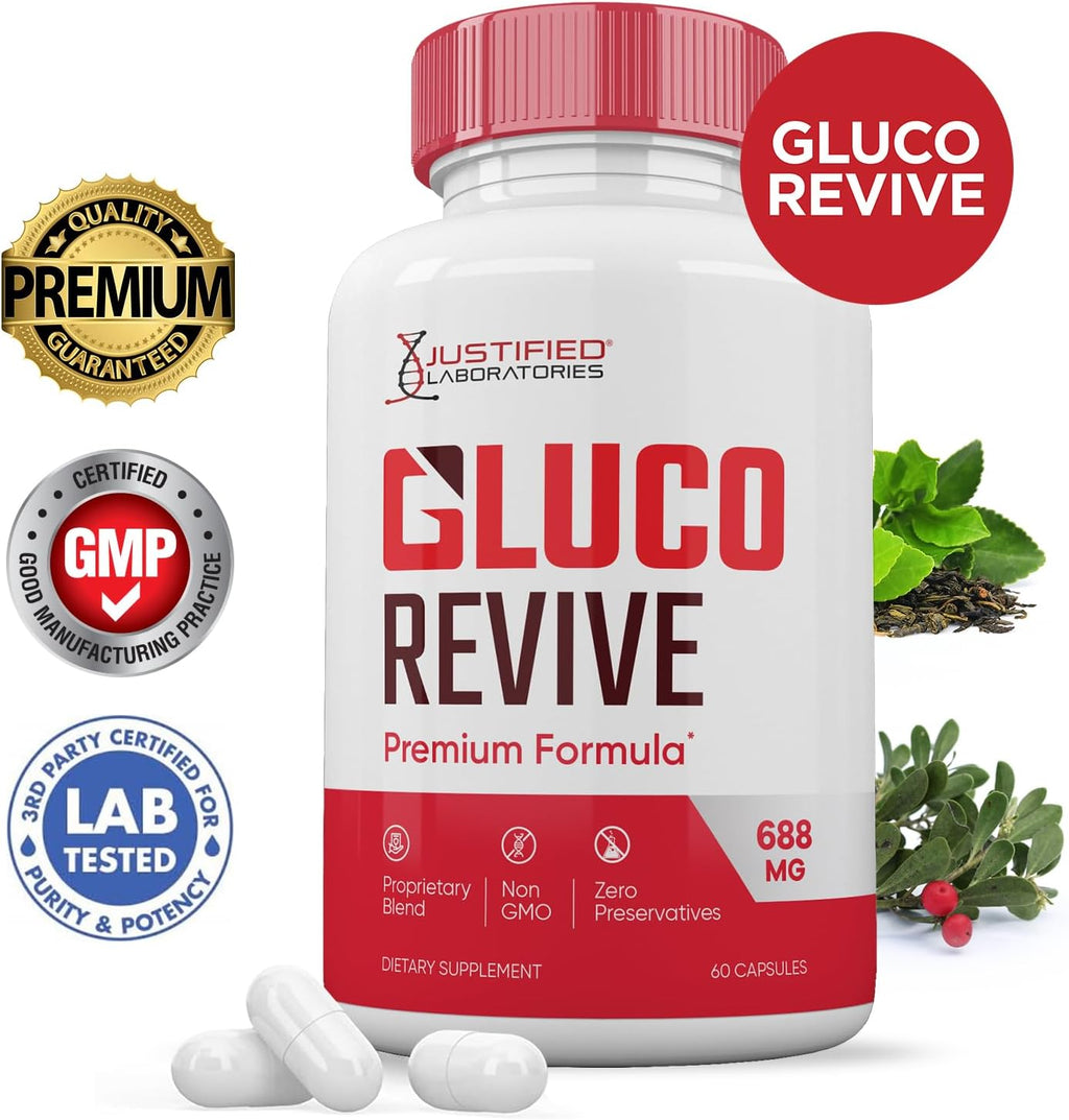 Gluco Revive 688mg Cápsulas - Fórmula Premium con Vitaminas