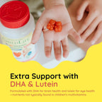 CHILDLIFE ESSENTIALS Multivitamin Gummies for Kids - Gominolas multivitamínicas para niños con DHA, sin azúcar, sabor fresa natural, 90 unidades