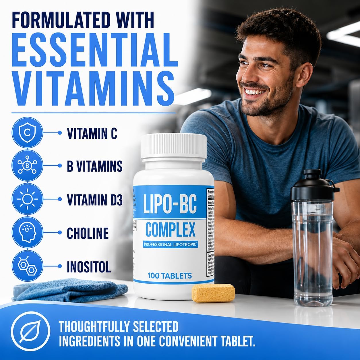 Lipo BC Complex, 200 comprimidos (2 paquetes de 100)