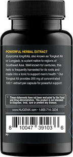 Nugenix Essentials Tongkat Ali para Hombres - Extracto de Longjack 200 mg, 30 Cápsulas