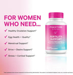 Pink Stork Fertility Support - Suplemento de Fertilidad para Mujeres, 60 Cápsulas