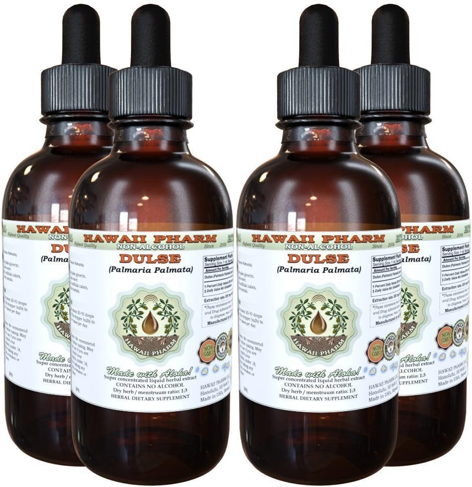 Hawaii Pharm Extracto Líquido de Dulse sin Alcohol - Glicerita de Dulse (Palmaria Palmata) 2x946 ml