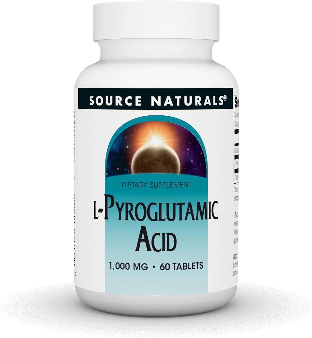 Source Naturals Ácido L-Piroglutámico - – Contiene 1000 mg de ácido L-piroglutámico por comprimido. – Image 1