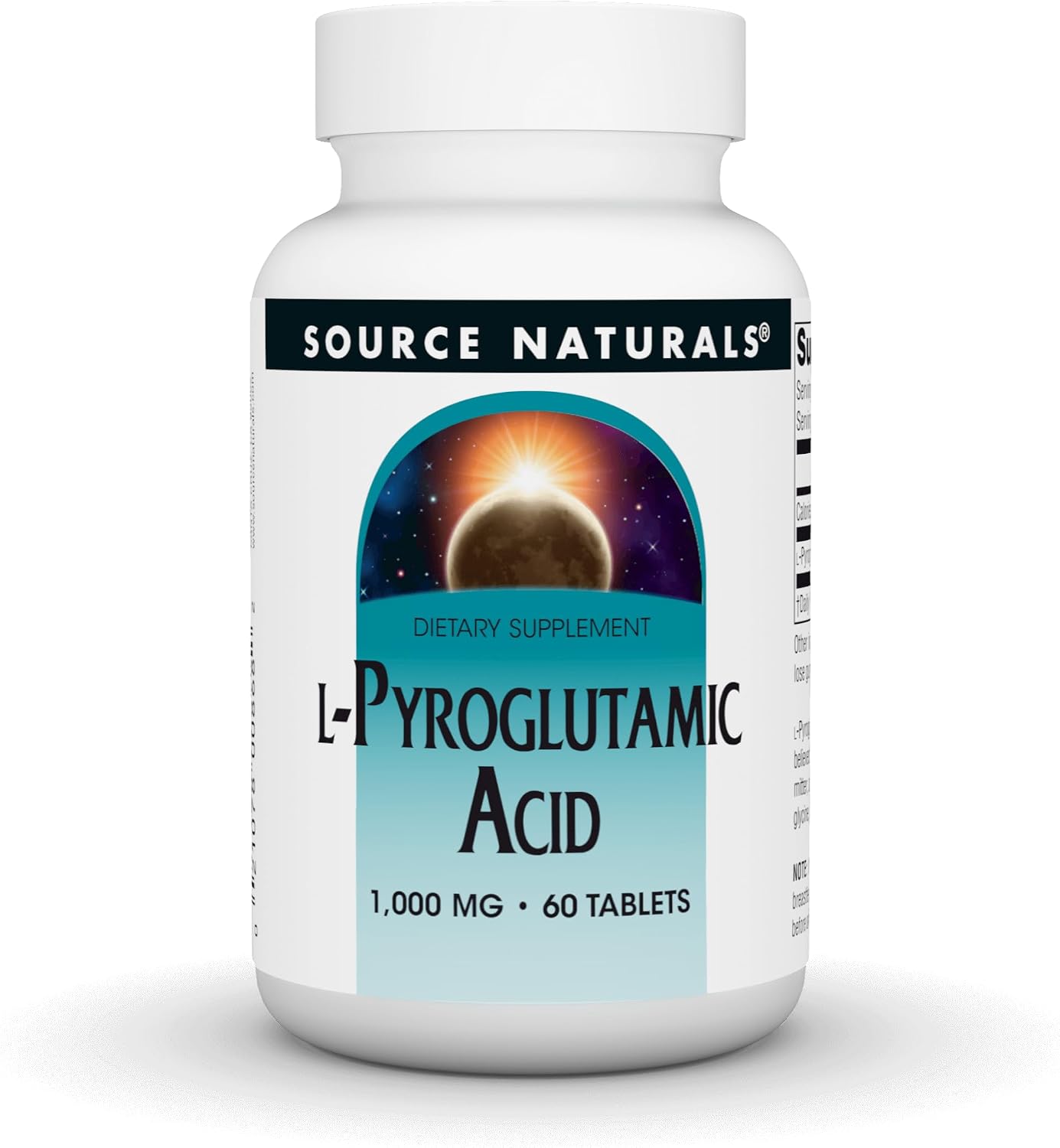 Source Naturals Ácido L-Piroglutámico - Suplemento Alimenticio - 1000 mg - 60 Comprimidos Vegetarianos