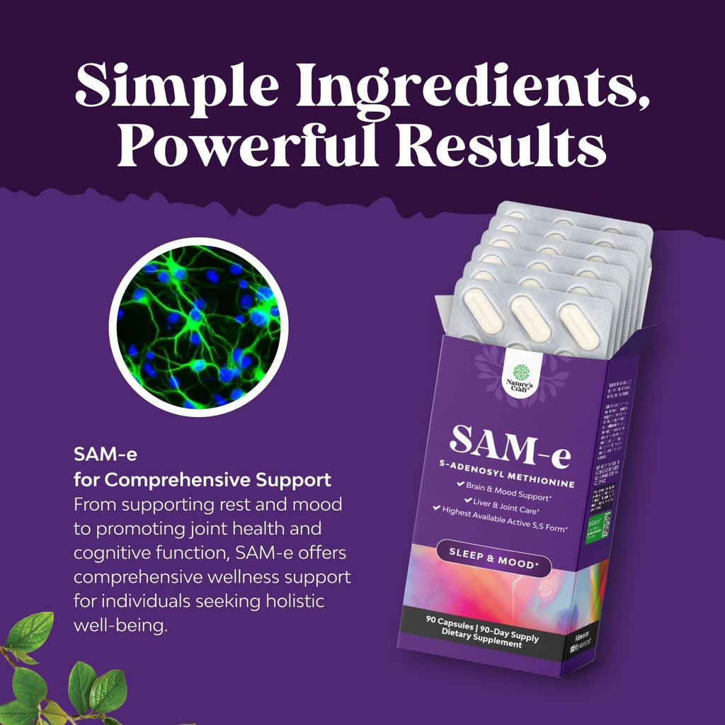 Pure SAM E Supplement 150mg, 90 Cápsulas - Natures Craft