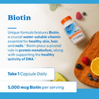 Doctor's Best Biotin 5000 mcg - Food Supplement with Biotin - 120 Vegetable Capsules