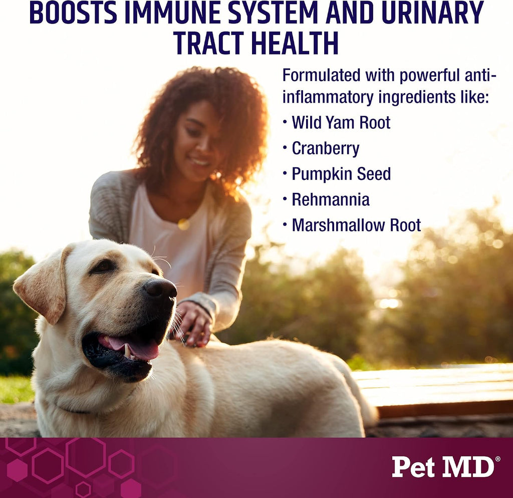 Pet MD Bladder Support Plus Cranberry para Perros - Apoyo a la Vejiga y Salud Urinaria - 60 Chews