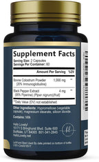 Hello Lovely! Colostrum Bovino 1000mg – 120 Cápsulas – Apoyo Digestivo e Inmune