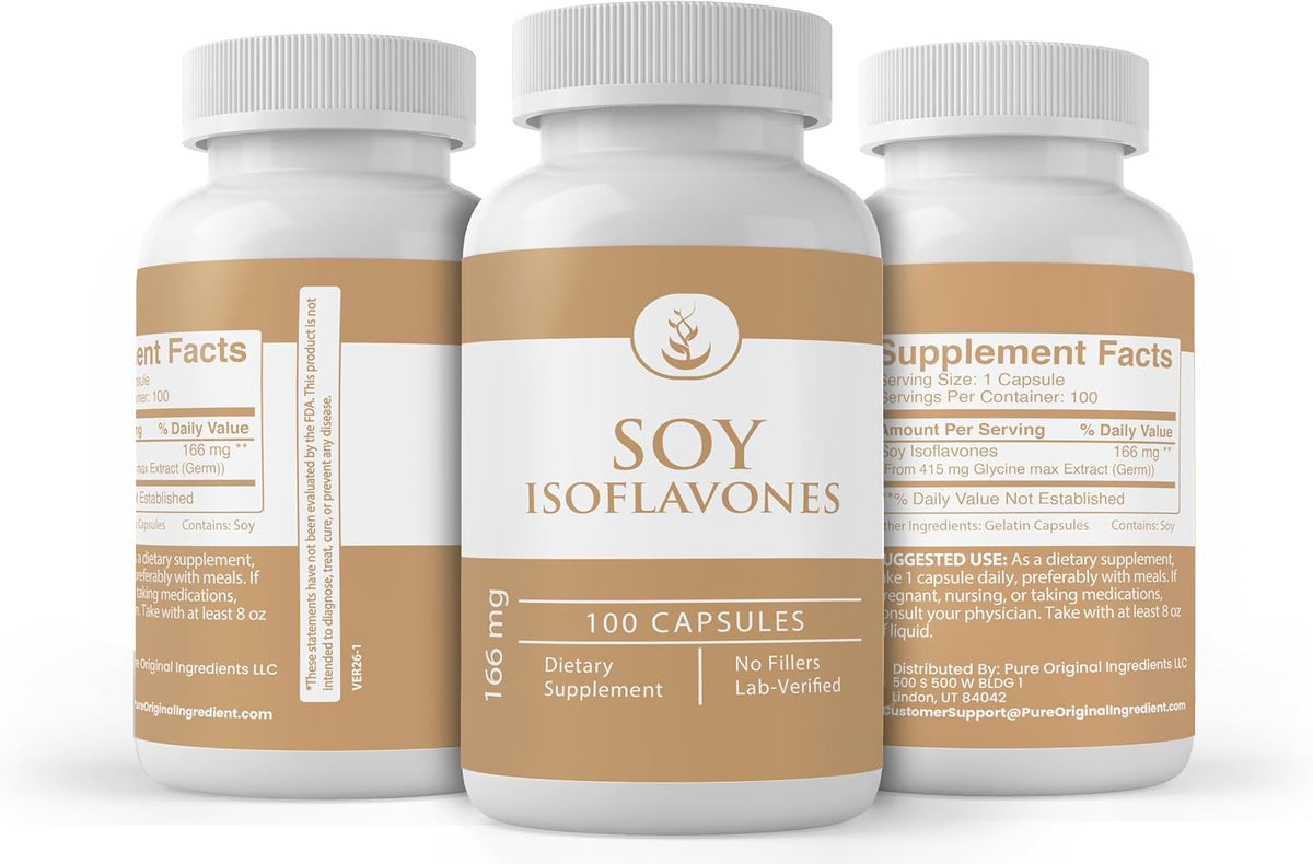 Pure Original Ingredients Isoflavonas de Soja (100 Cápsulas) – Puro, Sin Aditivos – Image 4