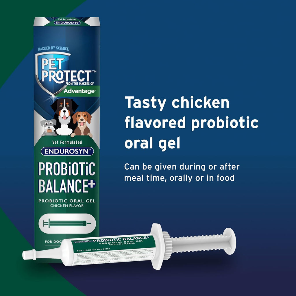 Pet Protect Probiótico Balance+ Oral Gel para Perros, Fórmula Endurosyn, Sabor Pollo, 32g