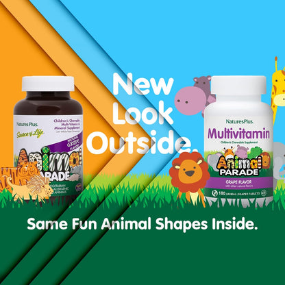 NaturesPlus Animal Parade Multivitamínico – Vitamina D: contribuye a la absorción y utilización normal del calcio – Image 2