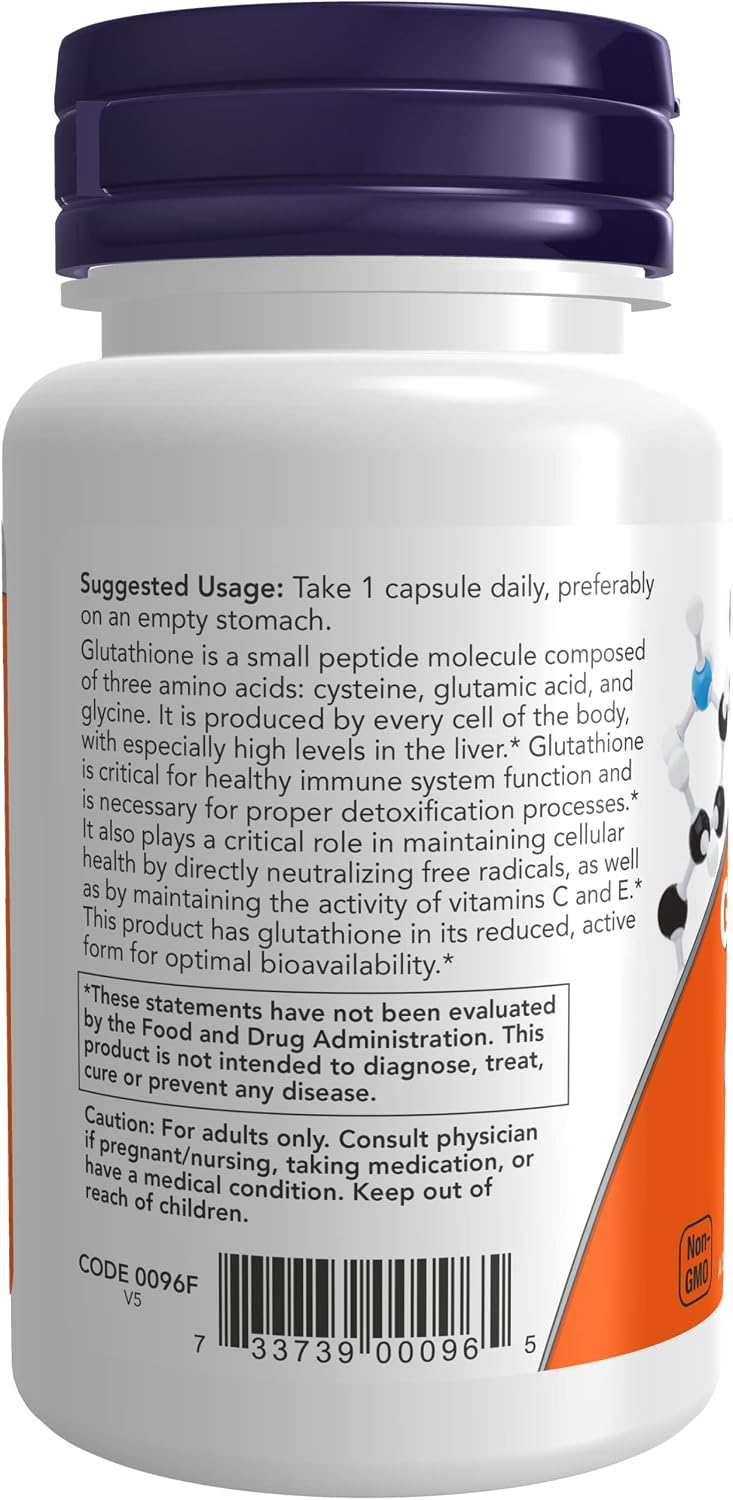 Glutatión 250 mg, 60 Cápsulas Vegetarianas (Pack de 2) - NOW Foods