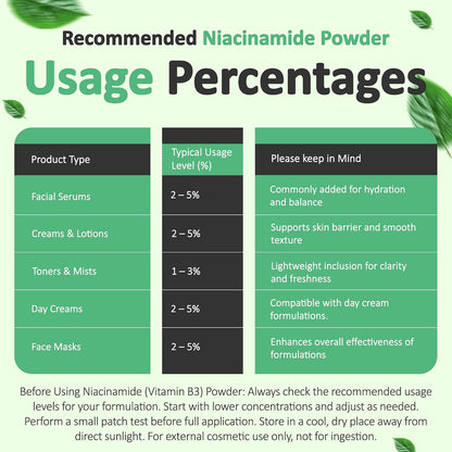 Niacinamida Pura en Polvo para el Cuidado de la Piel (Vitamina B3) - 226 g (8 oz) - Grado Cosmético – Image 7