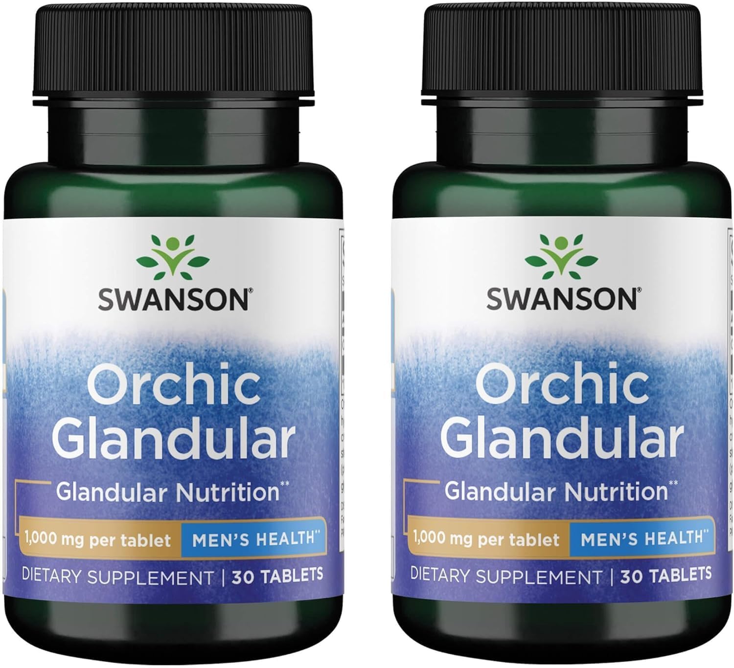 Swanson Orchic Glandular - Salud Masculina 1 g, 30 Comprimidos (Paquete de 2)