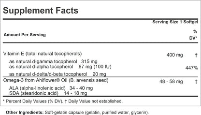 Gamma Vitamin E 360 Cápsulas Blandas - 315 mg Gamma Tocoferol con Ahiflower Oil – Image 2