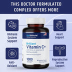 AgeImmune Complejo de Vitamina C 1000 mg con L-Lisina 500 mg, Zinc 12 mg y Bioflavonoides 300 mg - 2 Botellas