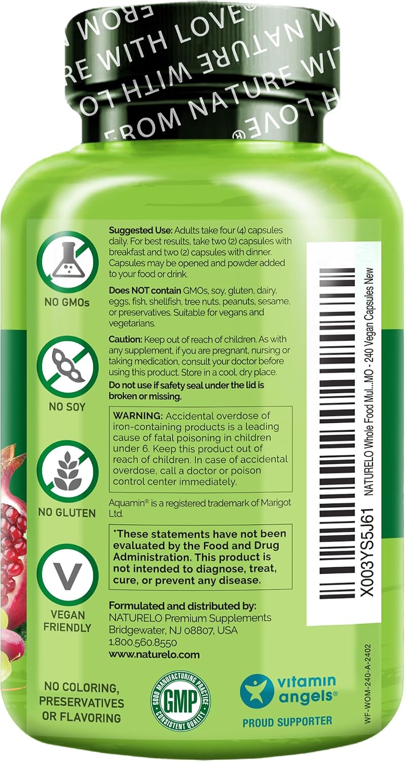 NATURELO Multivitamínico Integral para Mujeres - 240 Cápsulas Veganas